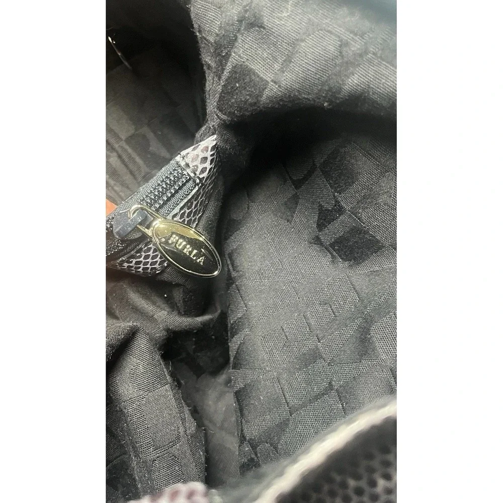 Furla Leather Handbag, Grey Blue, Silver Hardware, Made In Italy - Picture 16 of 16